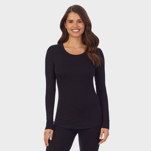 Warm Essentials by Cuddl Duds Womens Smooth Stretch Thermal Scoop Neck Top Small - Picture 1 of 6